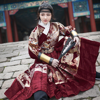 如梦霓裳男装女装织金飞鱼服贴里[关山月]二锦衣卫射箭非曳撒（180、黑色贴里.一件 现货）