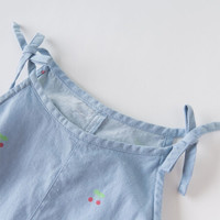 davebella戴维贝拉夏款新品新生儿服装婴儿连体衣女宝宝哈衣 天蓝色 100cm（建议身高90-100cm）