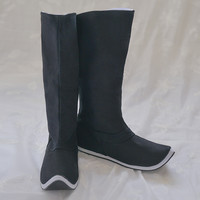 如梦霓裳汉服饰品复古翘头尖头皂靴官靴千层底手工男女鞋靴布靴(36码、黑色预售45天左右发货)