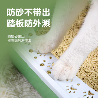 猫砂盆全封闭半封闭式猫厕所防外溅大号屎盆防臭猫盆沙盘猫咪用品（全封闭式猫砂盆（蓝色））