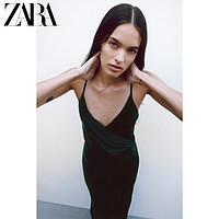 ZARA 新款 女装 褶皱装饰吊带连衣裙 04437302500