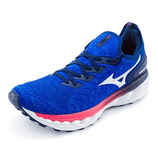 Mizuno 美津浓 Wave Sky Neo 男子跑鞋 J1GC203404 蓝色/白色/红色 42.5