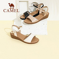 CAMEL 骆驼 A125046300 女士一字带坡跟搭扣凉鞋