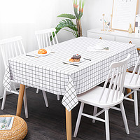 FOOJO 富居 北欧风格纹免洗餐桌布 135*180cm 白色