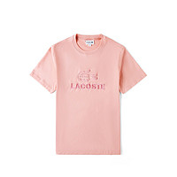 罗纹圆领 男装休闲刺绣纯色短袖T恤男 S 5MM/粉色