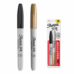 Sharpie 锐意 SM03 防褪色马克笔 2支/卡 黑+金