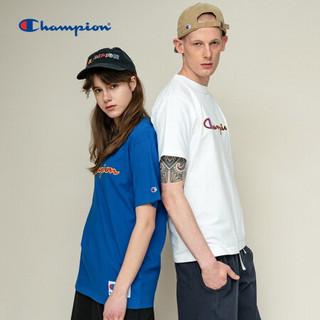 Champion 冠军ACTION STYLE 草字LOGO潮牌运动新款全棉T恤男 C3-Q301 白色 M