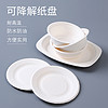 塔夫曼 烧烤工具用品天然纸浆纸碗纸碟纸盘鱼盘环保一次性圆形野餐餐具  小号纸碗135直径（10只）