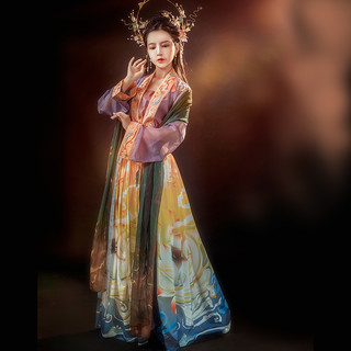都城南庄汉服神女赋公主风汉服大袖衫齐腰襦裙正品原创仙气中国风（XL（现货）、紫色 上衣）