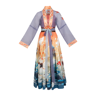都城南庄汉服神女赋公主风汉服大袖衫齐腰襦裙正品原创仙气中国风（XL（现货）、紫色 上衣）