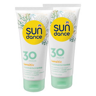 dm德国Sundance敏感肌清爽防水物理秋冬防晒霜SPF30 两件套组