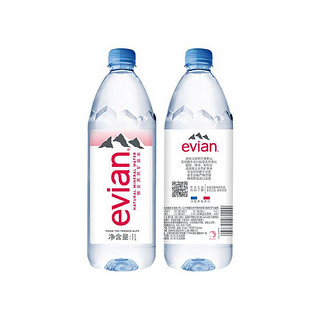 evian 依云 矿泉水 法国原装进口 1L*12瓶箱装饮用水高端矿泉水天然弱碱水