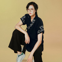 如梦霓裳日常汉服女装半臂宋袴云梦泽刺绣花原创新款情侣CP夏季（180、米黄半臂.一件 现货）