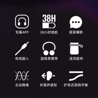 雅马哈（YAMAHA）YH-E500A 无线主动降噪蓝牙耳机头戴式hifi高音质 蓝色