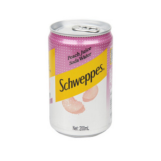 怡泉 Schweppes 怡泉 桃汁苏打水汽水  迷你摩登罐200ml*8罐*3组