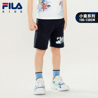 FILA KIDS 斐乐儿童短裤2021夏新款小童男童运动裤休闲纯棉五分裤 传奇蓝-NV 105cm