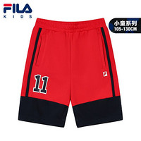 FILA KIDS斐乐童装男童裤子2021夏季新款儿童小童短裤运动五分裤 RD红-RD 110cm