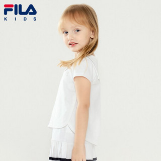 FILA KIDS斐乐童装女童POLO衫短袖2021夏季新款儿童小童宽松上衣 标准白-WT 120cm
