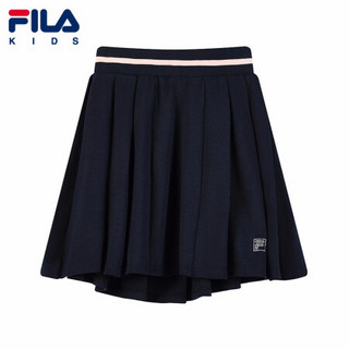 FILA KIDS斐乐童装儿童针织短裙2021夏季新款女童洋气休闲半身裙 传奇蓝-NV 150cm