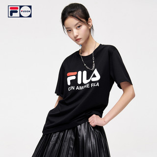 FILA FUSION斐乐潮牌短袖T恤情侣2021夏季透气休闲服运动服男女T（185/104A/XXL、标准白-T11M119150AWT）