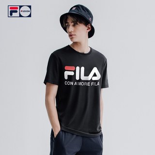 FILA FUSION斐乐潮牌短袖T恤情侣2021夏季透气休闲服运动服男女T（185/104A/XXL、标准白-T11M119150AWT）