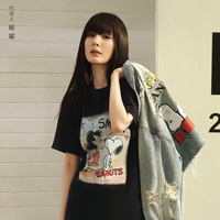 MO&Co. 摩安珂 史努比系列 MBA2JKT006 牛仔短外套