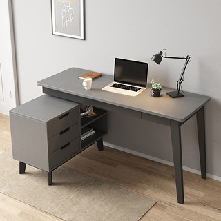 苏菲洛克书桌北欧简约电脑桌多功能家用办公桌写字台实木腿学习桌 书桌