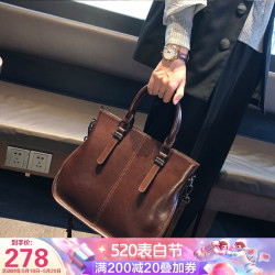 VINEY Viney牛皮单肩包女时尚包包女休闲大容量托特包韩柏斜挎包女简约百搭手提包(咖啡色)