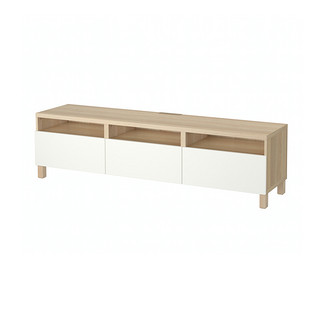 IKEA 宜家 BESTA 贝达 收纳抽屉电视柜 仿白色橡木纹+拉维肯白色