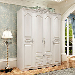 LIOU 李欧 欧式衣柜 小户型卧室白色衣橱 现代简约板式木质
