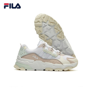 FILA 斐乐官方 TREK 满天星老爹鞋女 2021夏季新款休闲时尚运动鞋 斐乐白/雾绒粉-WH 38
