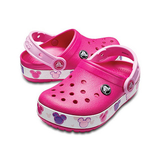 crocs 卡骆驰 卡洛班系列 204994-6X0 儿童闪灯款拖鞋 糖果粉 23(130mm)