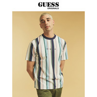 GUESS×Originals2021新款春男士彩色竖条纹圆领T恤-M1GI24RAAU1 S码