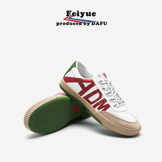 Feiyue/飞跃 ADM联名款帆布鞋时尚街拍潮鞋男女休闲鞋情侣款帆布鞋 白红蓝 34 ADM902