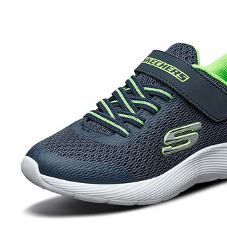 SKECHERS 斯凯奇 Dyna-Lite 男大童休闲运动鞋 98120N/NVLM 海军蓝色/柠檬色 27.5码