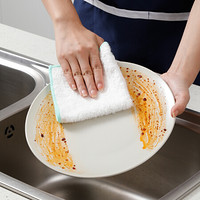 Maryya 美丽雅 纤维抹布去油污吸水抹布洗碗布干湿两用厨房清洁巾3片 颜色随机