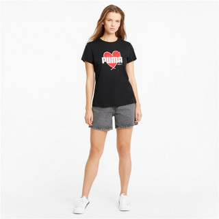 彪马 PUMA 女子 基础系列 Heart Tee 短袖T恤 845596 01黑色 亚洲码 S 155/80A