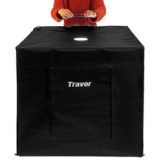 Travor 旅行家 摄影棚LED小型影棚套装80cm 拍照道具可折叠柔光灯箱 免布光可调光