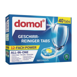 Domol 洗碗块 洗碗机清洁剂 洗碗机清洁泡腾片多效合一 黄金心40粒