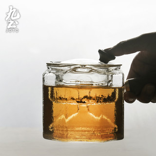 九土玻璃蒸茶器耐热侧把壶加厚煮茶器自动过滤泡茶壶电陶炉用茶具 款式一