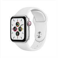 Apple 苹果 Watch SE 智能手表 40mm GPS+蜂窝版 银色铝金属表壳 白色运动型表带 (GPS、心率、扬声器)