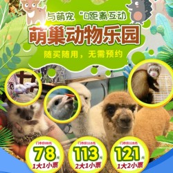 超长有效期,沉浸式动物乐园1大1小亲子票 78元