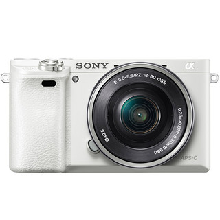 SONY 索尼 Alpha 6000L APS-C画幅 微单相机 白色 E PZ 16-50mm F3.5 OSS 变焦镜头+FE 50mm F1.8 定焦镜头 双头套机