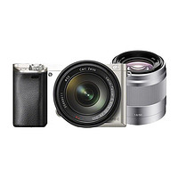 SONY 索尼 Alpha 6000L APS-C画幅 微单相机 银色 E PZ 16-50mm F3.5 OSS 变焦镜头+FE 50mm F1.8 定焦镜头 双头套机