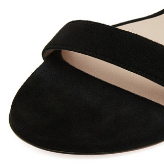 斯图尔特·韦茨曼 STUART WEITZMAN 女士黑色绒面牛皮凉鞋 NUNAKEDSTRAIGHT 60 BLACK SUEDE 36.5