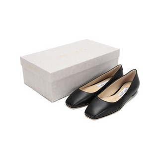 周仰杰 JIMMY CHOO 女士皮革单鞋平底鞋船鞋黑色 MIRELE FLAT NAP 193 BLACK 35码