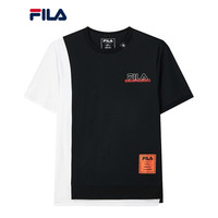 FILA 斐乐官方男子短袖T恤2021年夏季新款时尚短袖ins潮流T恤上衣 正黑色-BK 185/104A/XXL