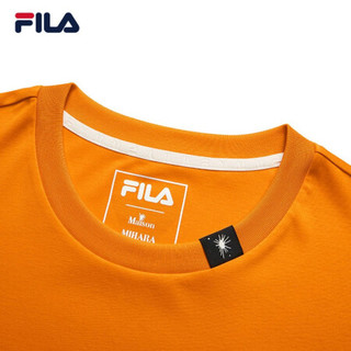 FILA 斐乐官方男子短袖T恤2021年夏季新款时尚短袖ins潮流T恤上衣 拿坡里橙-OR 180/100A/XL