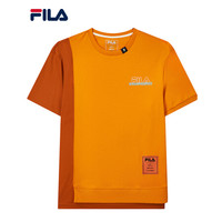 FILA 斐乐官方男子短袖T恤2021年夏季新款时尚短袖ins潮流T恤上衣 拿坡里橙-OR 180/100A/XL