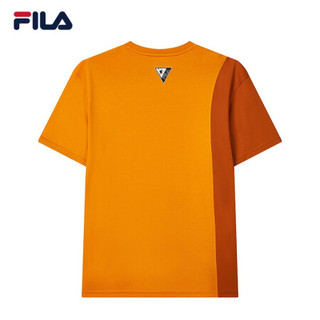 FILA 斐乐官方男子短袖T恤2021年夏季新款时尚短袖ins潮流T恤上衣 拿坡里橙-OR 180/100A/XL